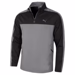 Puma Golf Mens Momentum Woven Quarter Zip Water Repellent Sweater - M, Puma Black/Quiet Shade