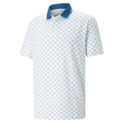 Puma Golf Mens Mattr Rochester Moisture Wicking Recycled Polo Shirt - M, Bright White/Lake Blue