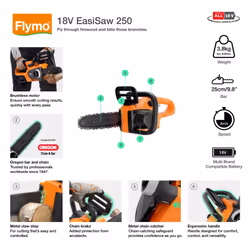 Flymo 18V EasiSaw 250 4.0 Cordless Battery Chainsaw Kit