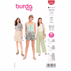 Burda Sewing Pattern 6008 Women 8-22 (34-48) Shorts, Trousers