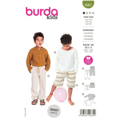 Burda Sewing Pattern 9261 Kids 3m- 8m (98 - 128) Shorts, Trousers, Tops