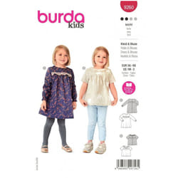 Burda Sewing Pattern 9260 Kids 1M-3 (56-98) Tops, Dresses