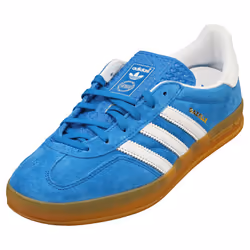 adidas Gazelle Indoor Womens Fashion Trainers in Blue White - 4 UK