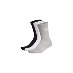 Unisex Cushioned Sportswear 3 Pairs Crew Socks, Medium Grey Heather/White/Black, M