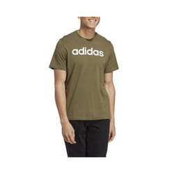Adidas Essentials Mens T Shirts Embroidered Logo - Olive, S