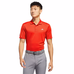 adidas Golf 2024 Performance Left Chest Logo Stretch Polo Shirt - XL, Collegiate Red Sport