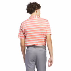 adidas Golf Mens Two Colour Striped Sustainable Polo Shirt - L, Preloved Scarlet/Ivory
