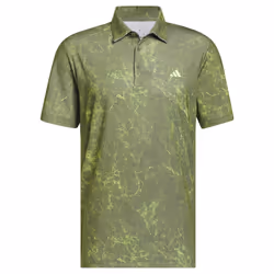 adidas Golf Mens Ultimate365 Sun Energy Stretch Print Polo Shirt - L, Olive Strata