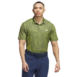 adidas Golf Mens Ultimate365 Sun Energy Stretch Print Polo Shirt - M, Olive Strata