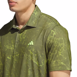 adidas Golf Mens Ultimate365 Sun Energy Stretch Print Polo Shirt - M, Olive Strata