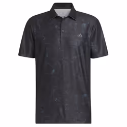 adidas Golf Mens Ultimate365 Sun Energy Stretch Print Polo Shirt - M, Black
