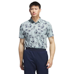 adidas Golf Burst Lightweight Recycled Stretch Jacquard Polo Shirt - L, Semi Flash Aqua