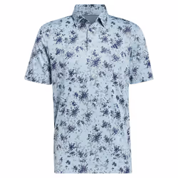 adidas Golf Burst Lightweight Recycled Stretch Jacquard Polo Shirt - L, Semi Flash Aqua
