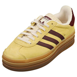 adidas Gazelle Bold Womens Fashion Trainers in Yellow Maroon - 8