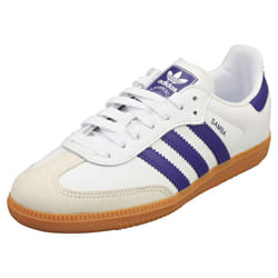 adidas Samba Og Womens Casual Trainers in White Blue - 4 UK
