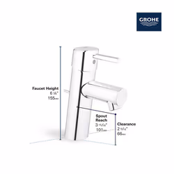 GROHE 34270GNA Concetto  Single Hole Single-Handle S-Size Bathroom Faucet 1.2 GPM  Brushed Cool Sunrise (Brushed Gold)
