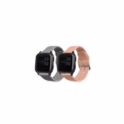 Watch Strap Set Compatible with Garmin Venu Sq Music/Sq - 2x TPU Silicone Fitness Tracker Sports Band - Size Small (S)