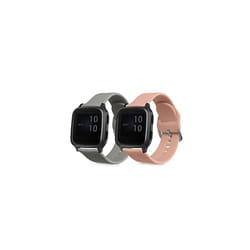 Watch Strap Set Compatible with Garmin Venu Sq Music/Sq - 2x TPU Silicone Fitness Tracker Sports Band - Size Small (S)
