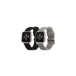 Straps Compatible with Garmin Venu Sq 2 Music/Sq 2 Straps - 2x Replacement Silicone Watch Bands - Black/Grey