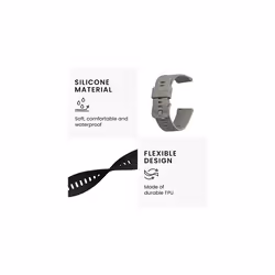 Straps Compatible with Garmin Venu Sq 2 Music/Sq 2 Straps - 2x Replacement Silicone Watch Bands - Black/Grey