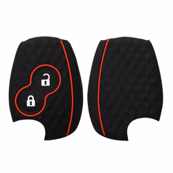 Key Cover Compatible with Renault Dacia 2 Button Car Key - Soft Silicone Car Key Fob Holder Protector Case - Black Matte/Red