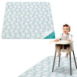 Splash Mat for Baby Highchair - Waterproof Plastic Food Catcher Floor Mats for Under High Chair - Wipeable Messy Play Mat - Splat Covering for Floors