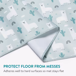 Splash Mat for Baby Highchair - Waterproof Plastic Food Catcher Floor Mats for Under High Chair - Wipeable Messy Play Mat - Splat Covering for Floors