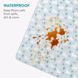 Splash Mat for Baby Highchair - Waterproof Plastic Food Catcher Floor Mats for Under High Chair - Wipeable Messy Play Mat - Splat Covering for Floors