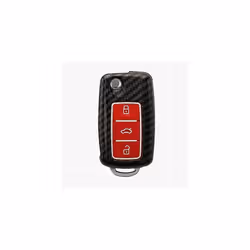 Car Key Cover Compatible with VW Skoda SEAT 3 Button Car Key - Hard Case - Carbon Red/Black