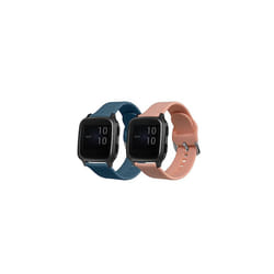 Watch Strap Set Compatible with Garmin Venu Sq Music/Sq - 2x TPU Silicone Fitness Tracker Sports Band - Size Small (S)