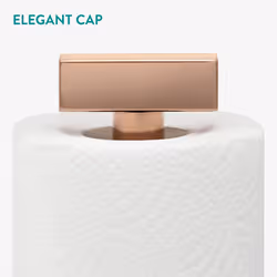 Kitchen Roll Holder - Marble and Rose Gold Steel - Durable and Rustproof Paper Towel Holders - Stable Weighted Anti-Slip Free Standing Base