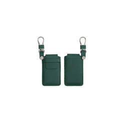 Leather Key Cover Compatible with Renault 4 Button Car Key Smart Key (only Keyless Go) Key Cover - Fob Keychain Case - Dark Green