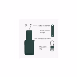Leather Key Cover Compatible with Renault 4 Button Car Key Smart Key (only Keyless Go) Key Cover - Fob Keychain Case - Dark Green