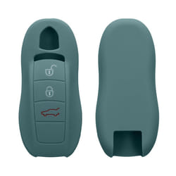 Key Cover Compatible with Porsche 3 Button Car Key (only Keyless) - Soft Silicone Car Key Fob Holder Protector Case - Arctic Night