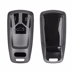 Key Cover Compatible with Audi 3 Button Car Key Smart Key (only Keyless Go) - Soft TPU Car Key Fob Protector Case - Black Mat ...