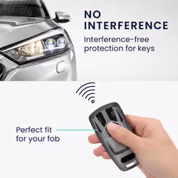 Key Cover Compatible with Audi 3 Button Car Key Smart Key (only Keyless Go) - Soft TPU Car Key Fob Protector Case - Black Matte/Black