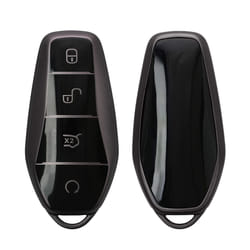 Key Cover Compatible with BYD Atto 3 / Han/Tang/Dolphin/Yuan/Seal - Soft TPU Car Key Fob Protector Case - Black Matte/Black