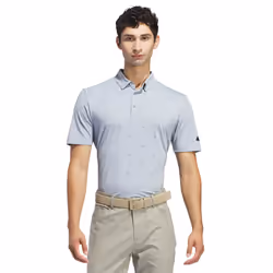 adidas Golf Mens 2024 Go To Printed Recycled Breathable AeroReady Polo Shirt - XL, Light Grey