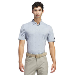 adidas Golf Mens 2024 Go To Printed Recycled Breathable AeroReady Polo Shirt - M, Light Grey