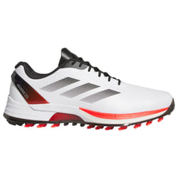 adidas Golf Mens 2025 AdiZero ZG Lightweight Robust Spikeless Golf Shoes - UK 10, White/Lucid Red/Black
