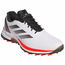 adidas Golf Mens 2025 AdiZero ZG Lightweight Robust Spikeless Golf Shoes - UK 10, White/Lucid Red/Black
