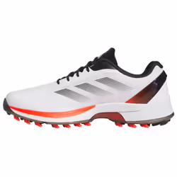 adidas Golf Mens 2025 AdiZero ZG Lightweight Robust Spikeless Golf Shoes - UK 7, White/Lucid Red/Black