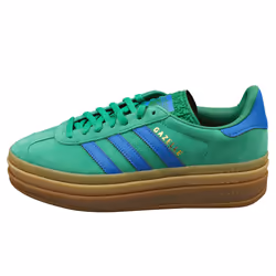 adidas Gazelle Bold Womens Fashion Trainers in Green Blue - 3.5