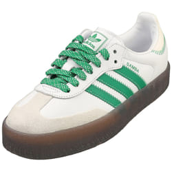 adidas Sambae Womens Fashion Trainers in White Green - 7