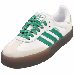 adidas Sambae Womens Fashion Trainers in White Green - 6
