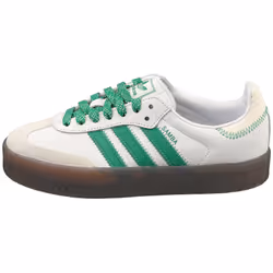 adidas Sambae Womens Fashion Trainers in White Green - 6