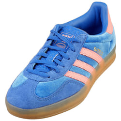 adidas Gazelle Indoor Womens Fashion Trainers in Blue Pink - 4