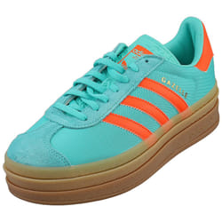 adidas Gazelle Bold Womens Fashion Trainers in Green Orange - 5