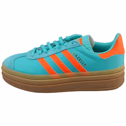 adidas Gazelle Bold Womens Fashion Trainers in Green Orange - 5