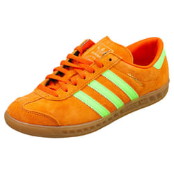 adidas Hamburg Womens Fashion Trainers in Orange Green - 4